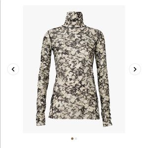 Sheer blooming turtleneck